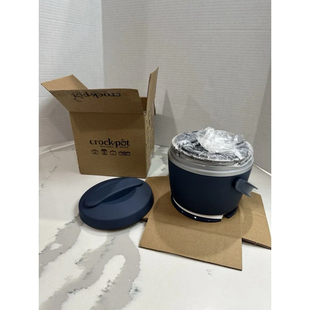 Crock-Pot 20-Ounce Electric Lunch Box, Portable Food Warmer Faded Navy Blue